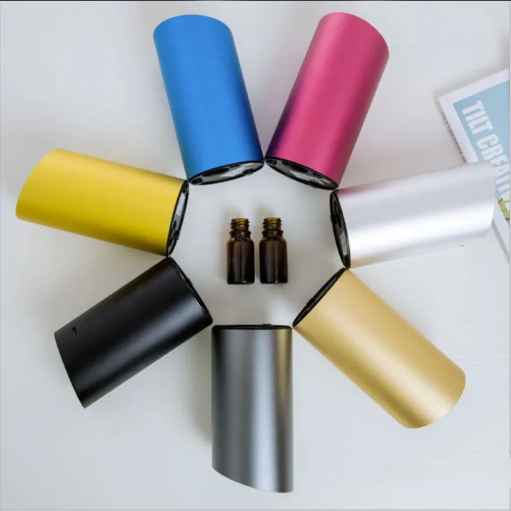 car fragrance diffusers, blue, rose, yellow, gold, silver, gray and black colors